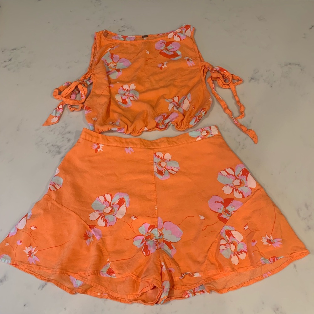 Free People Bright Floral Two Piece Set - S